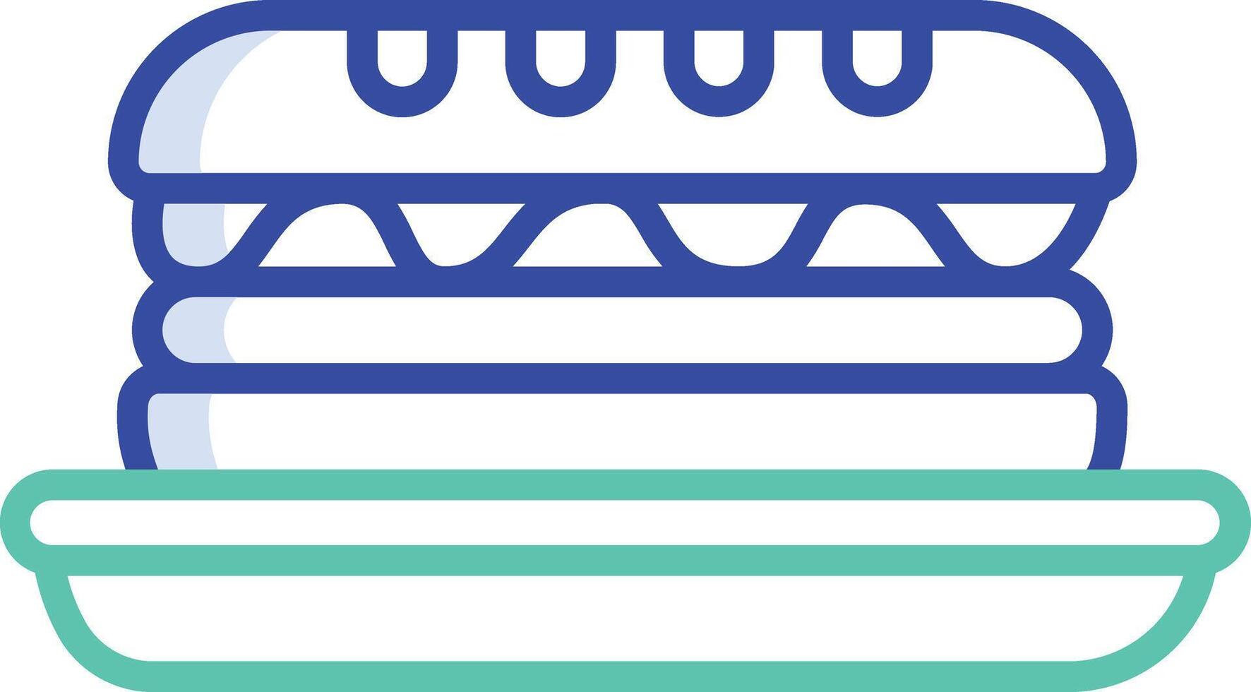 Ciabatta bread outline color illustration vector