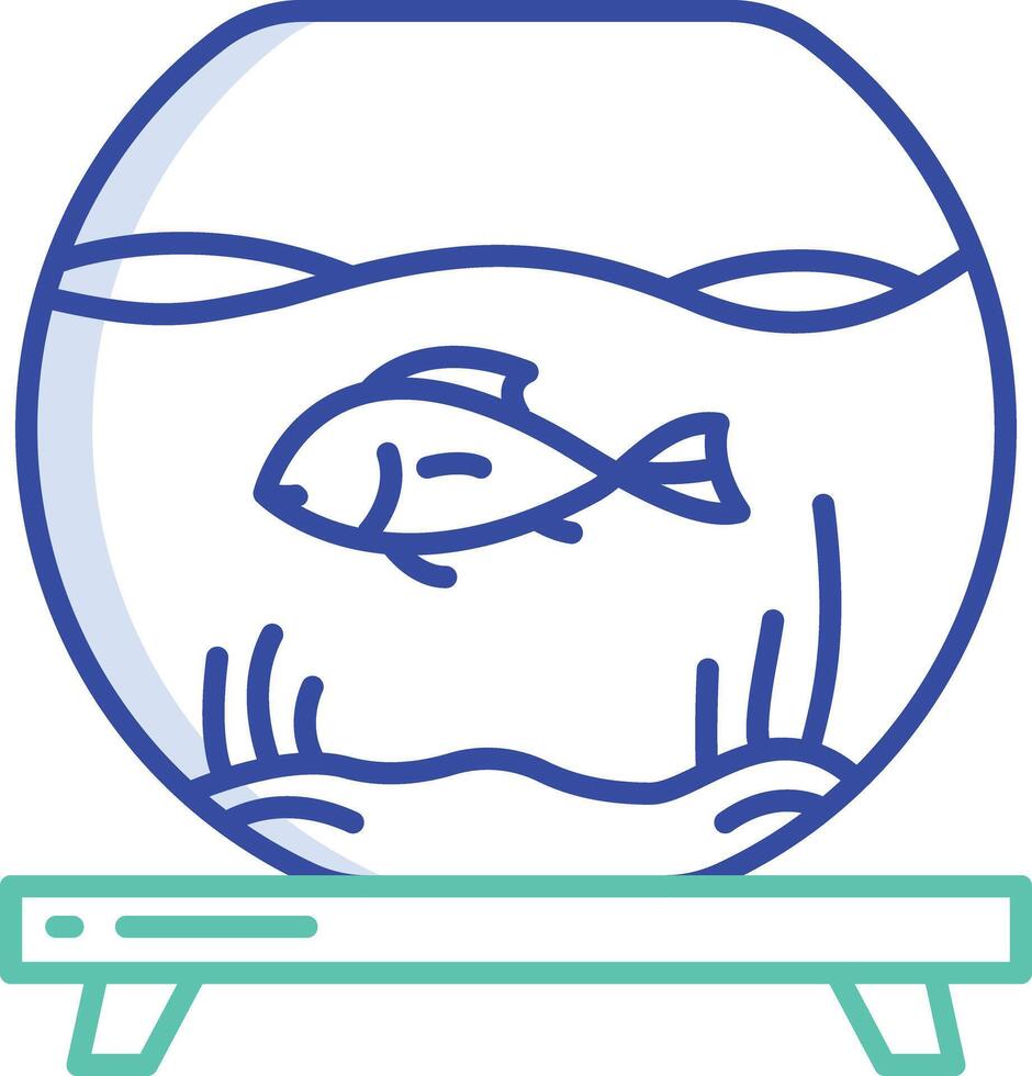 Fish tank outline color illustration vector