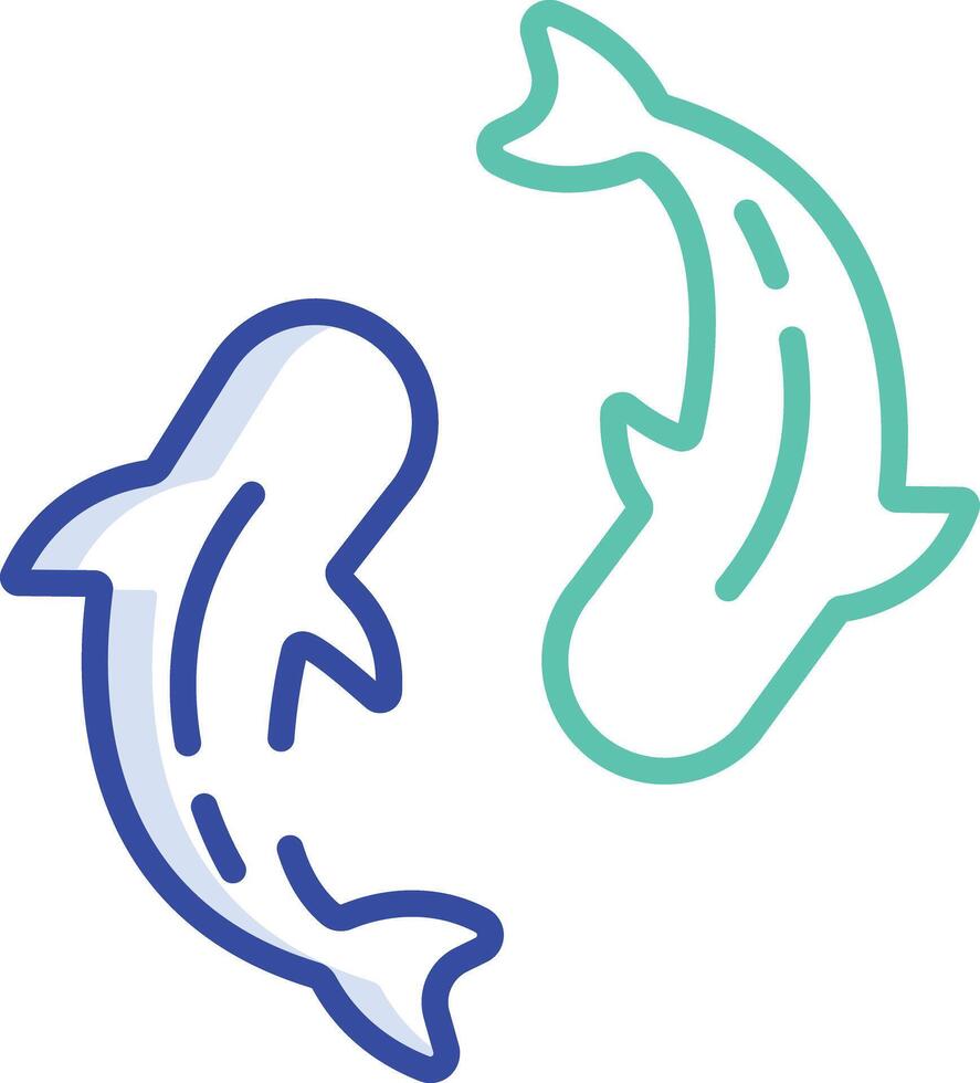 Koi Fish outline color illustration vector