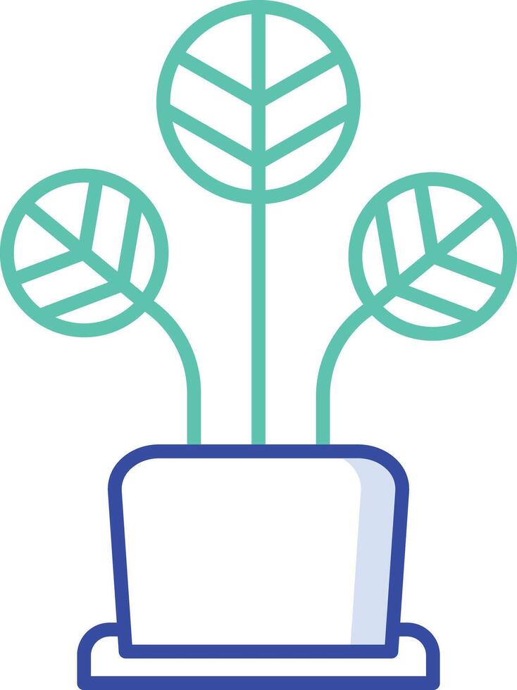 ripple peperomia plant outline color illustration vector