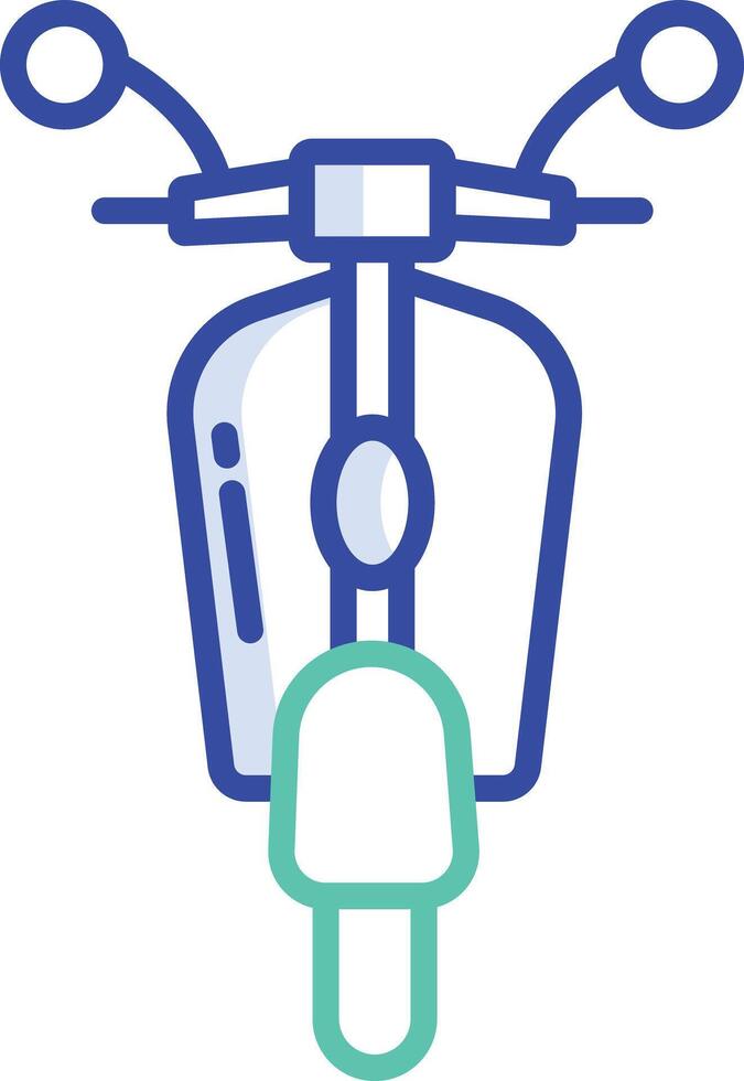 retro moped outline color illustration vector
