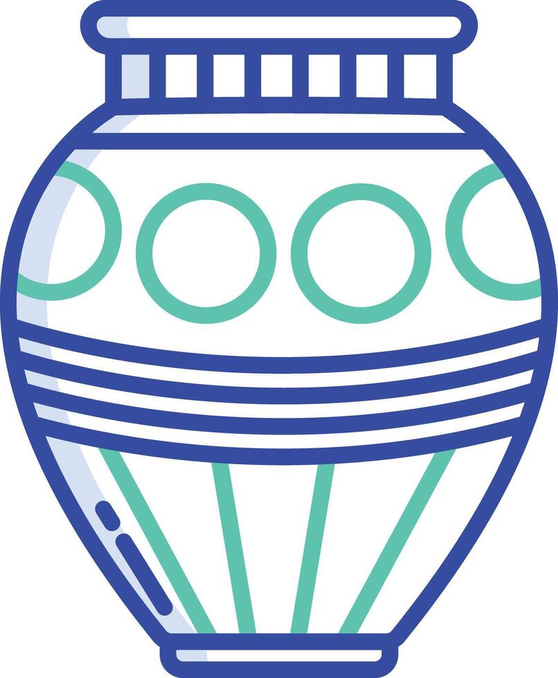 Vase outline color illustration vector
