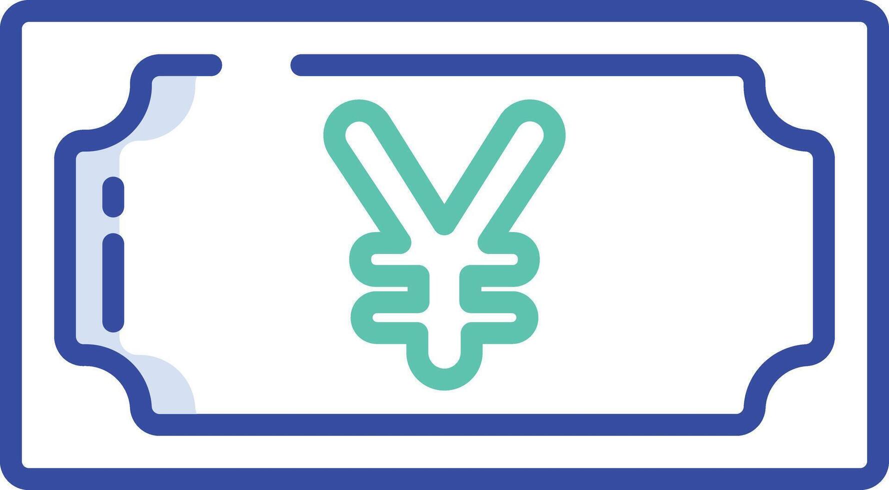 Yen Curency outline color illustration vector