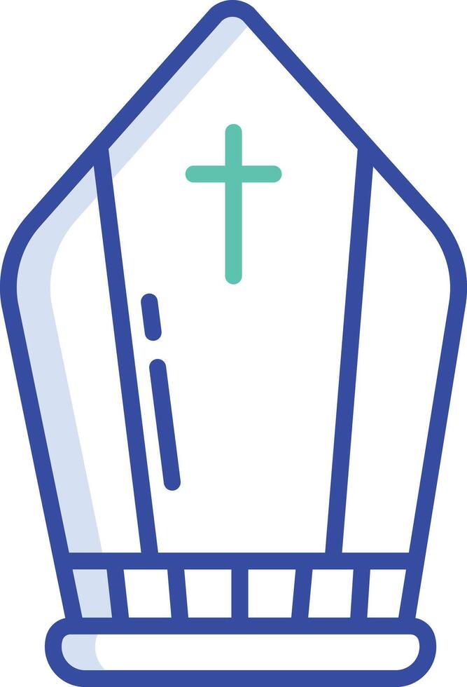 Pope Crown outline color illustration vector