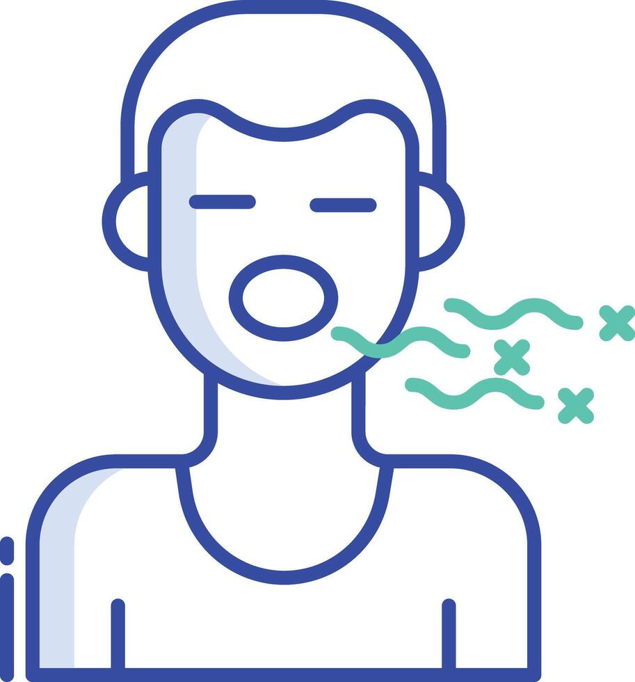 Bad Breath outline color illustration vector