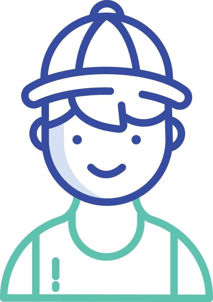 Boy outline color illustration vector