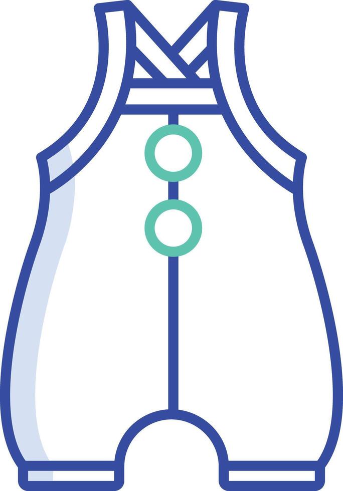 kids overalls dress outline color illustration vector