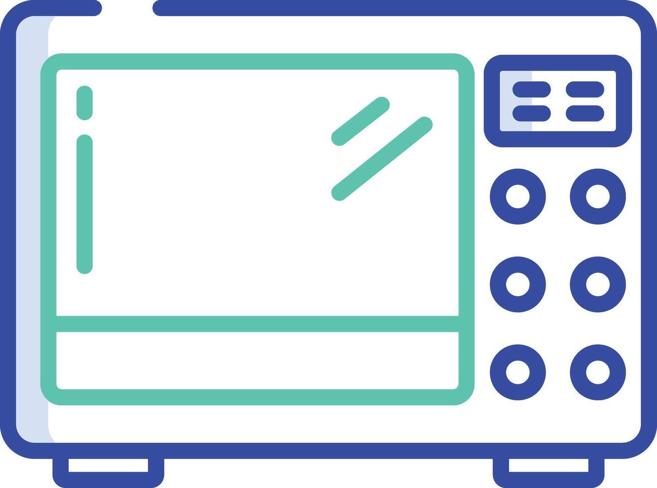 Oven outline color illustration vector