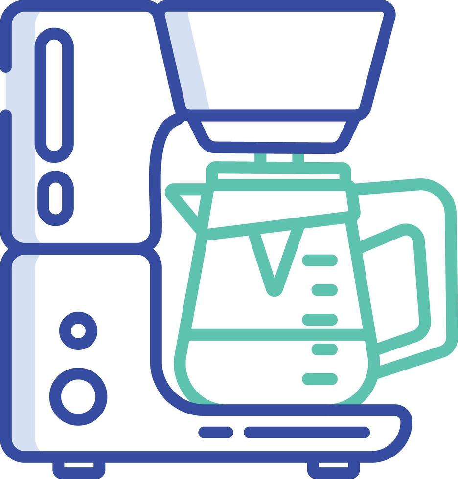 Coffee maker outline color illustration vector
