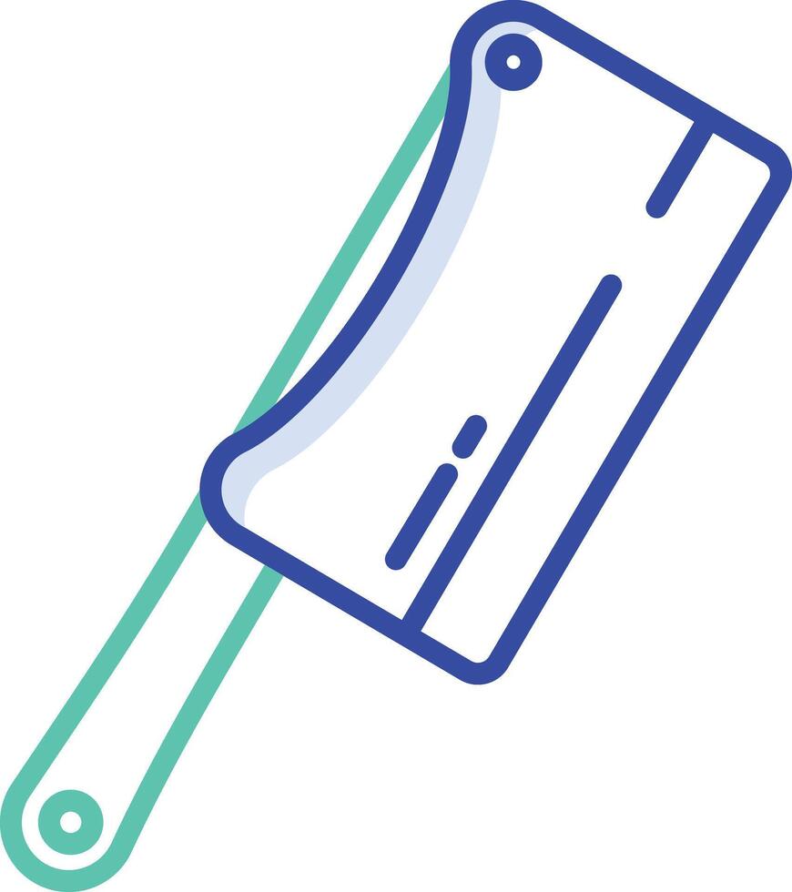 Butcher knife outline color illustration vector