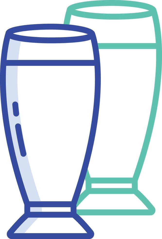 Glasses outline color illustration vector
