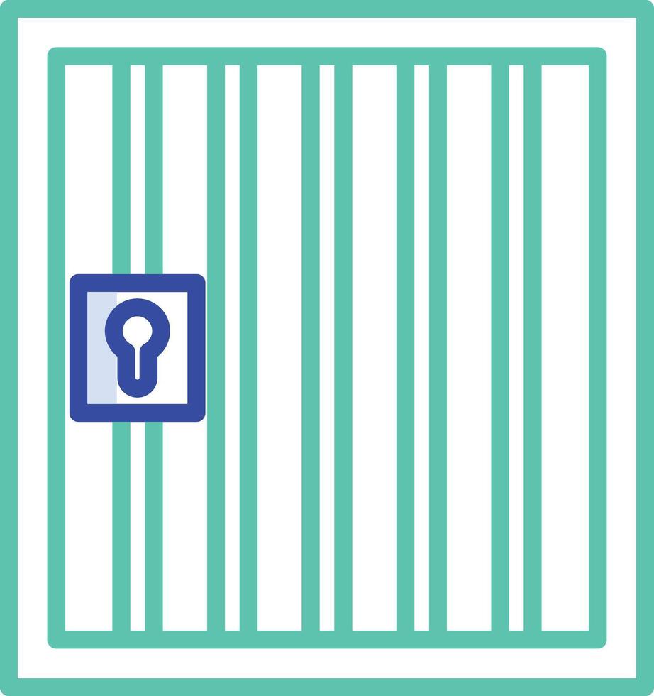 Jail outline color illustration vector