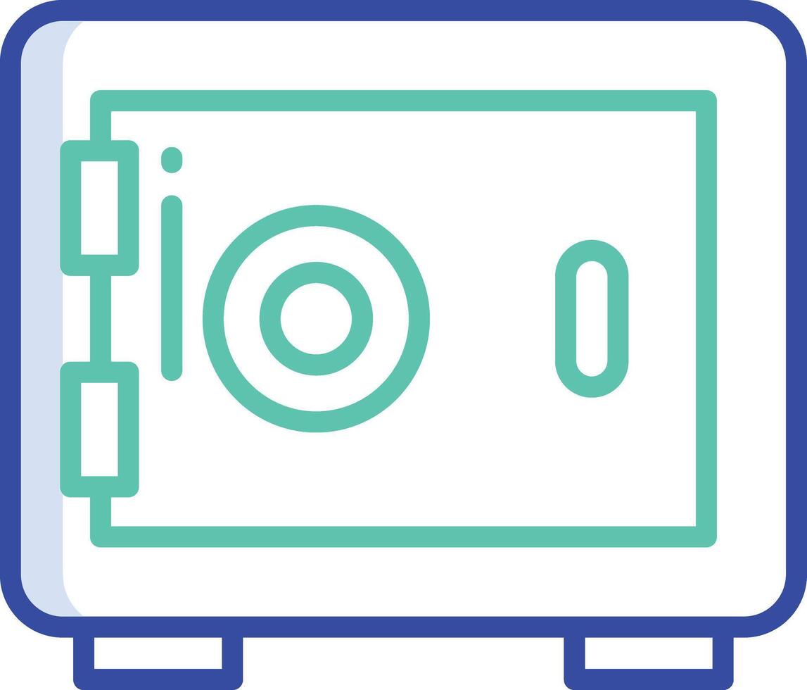 Locker outline color illustration vector