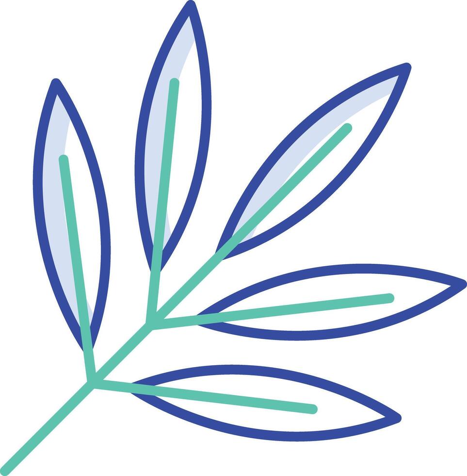 Sage Leaf outline color illustration vector