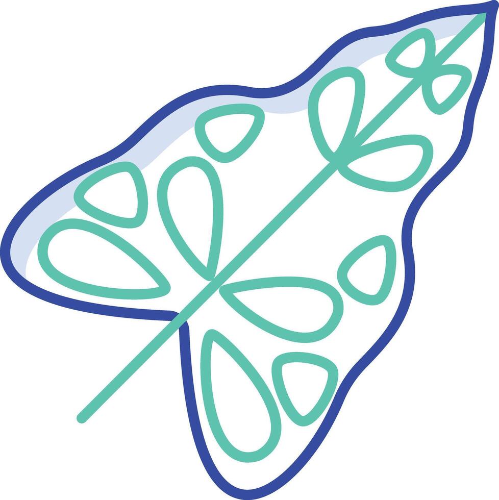 Caladium Leaf outline color illustration vector