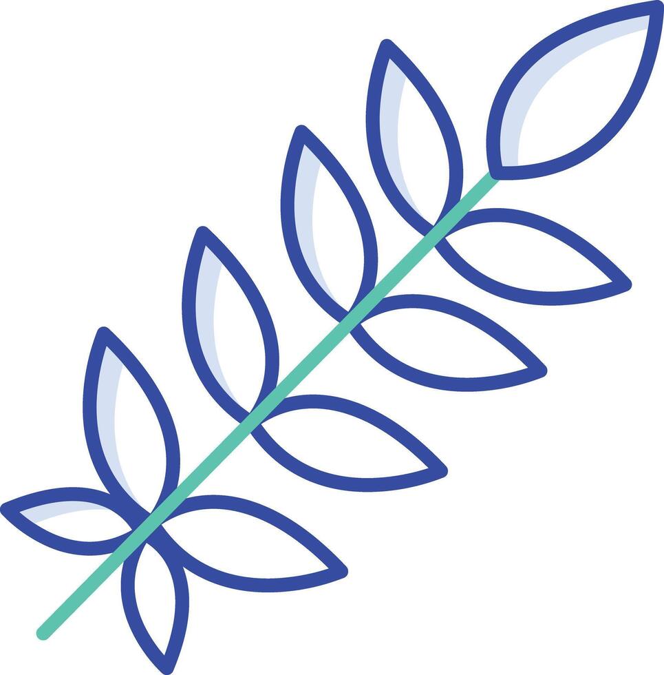 Rowan Leaf outline color illustration vector