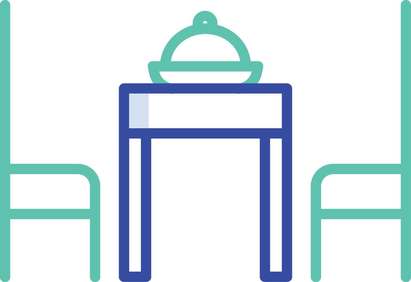 Dinner outline color illustration vector