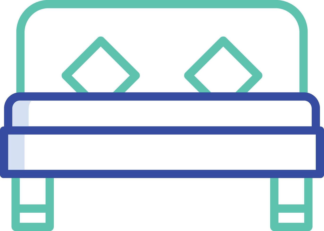 Bed outline color illustration vector