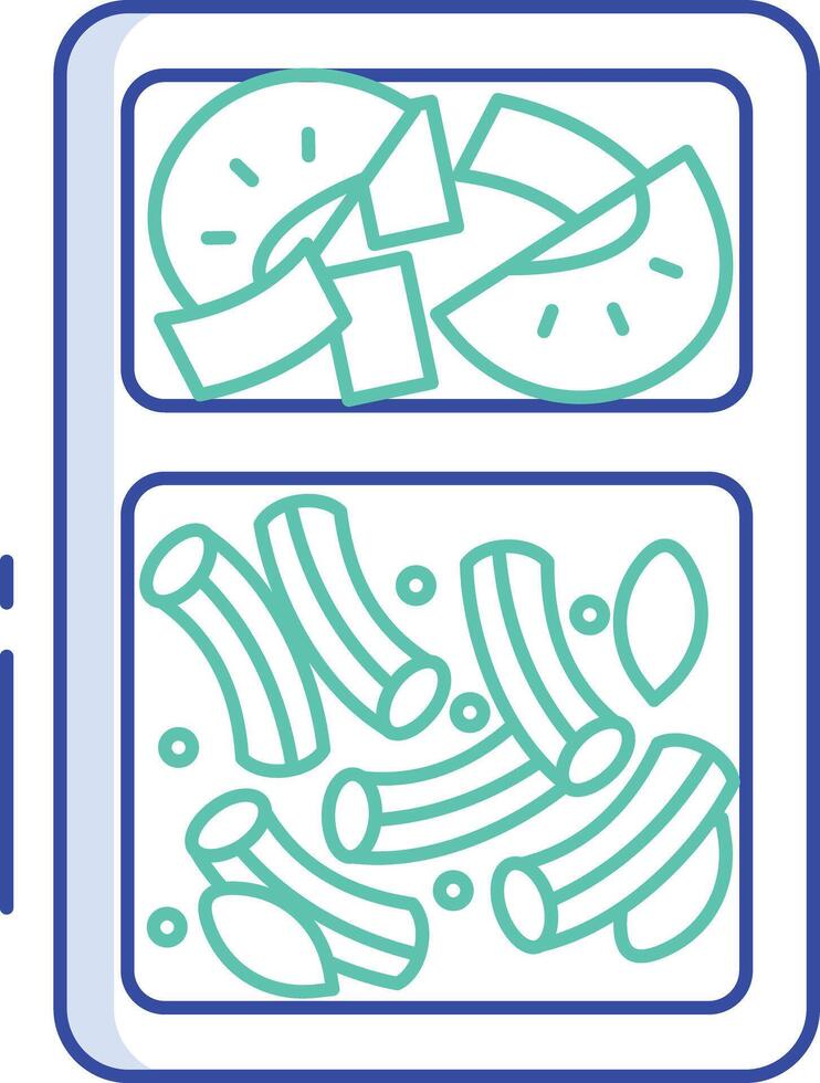 bow-tie pasta outline color illustration vector