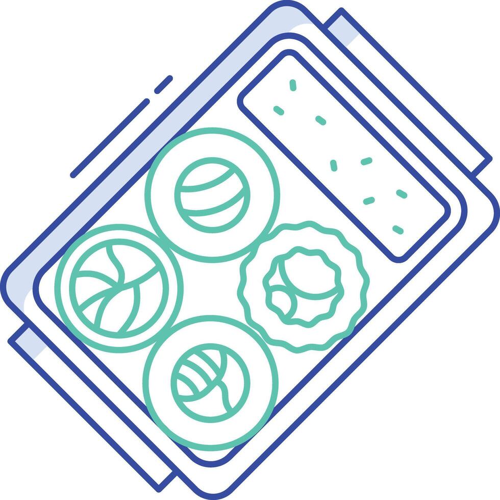 Sushi Roll outline color illustration vector