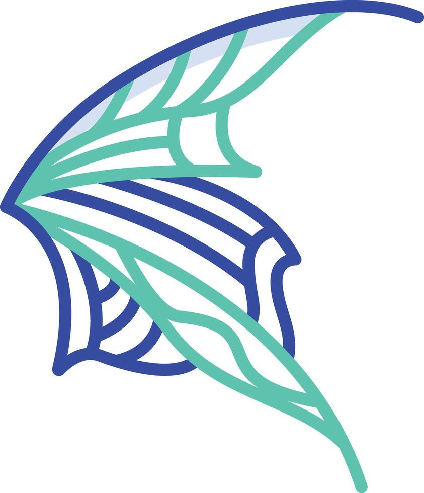 Fairy Wings outline color illustration vector