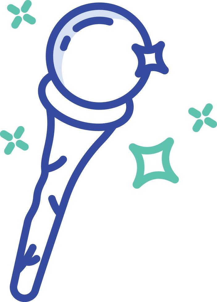 Magic wand outline color illustration vector