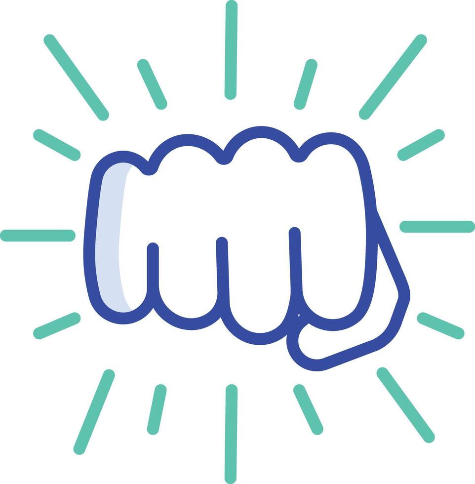 Fist outline color illustration vector