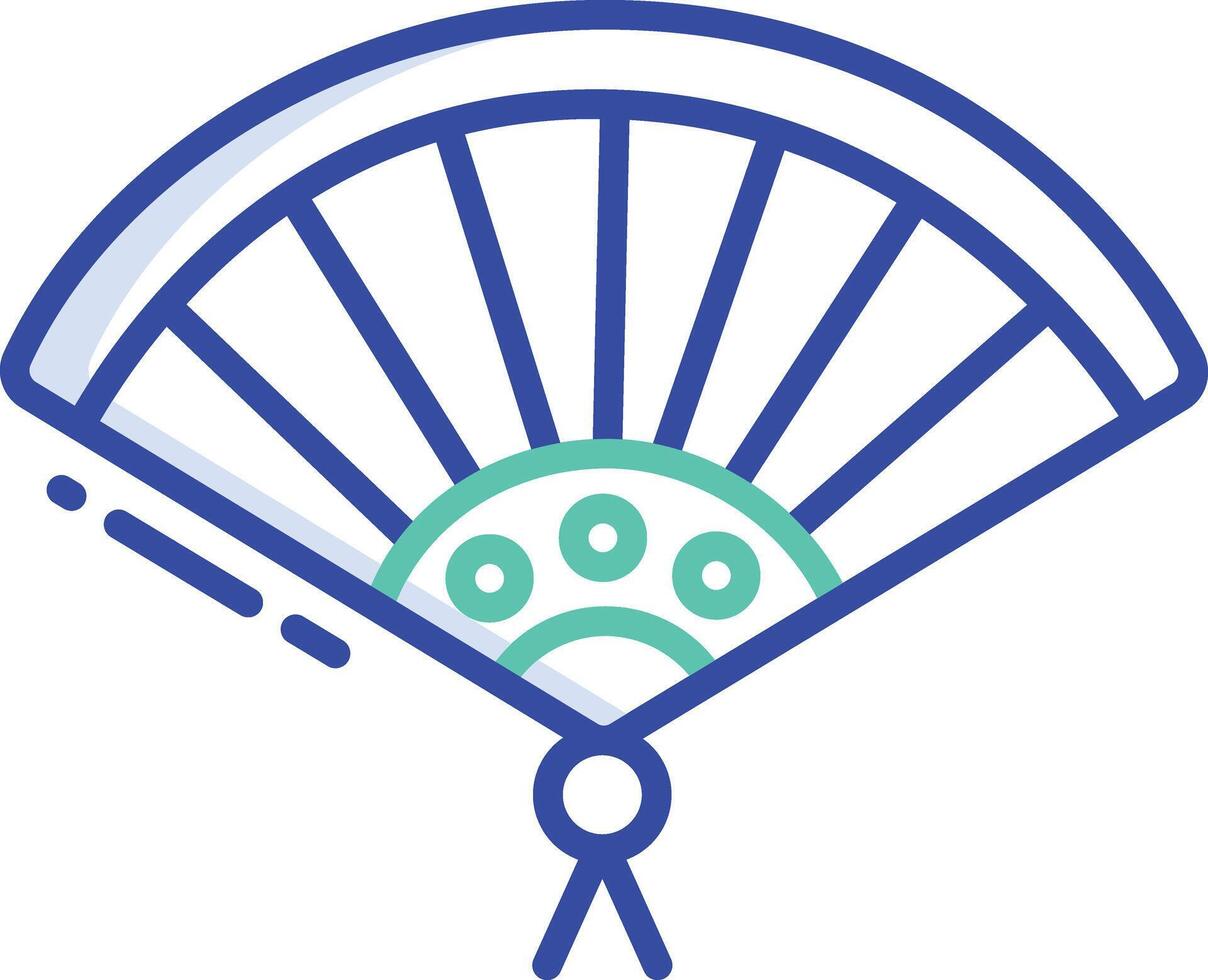 table fan retro outline color illustration vector