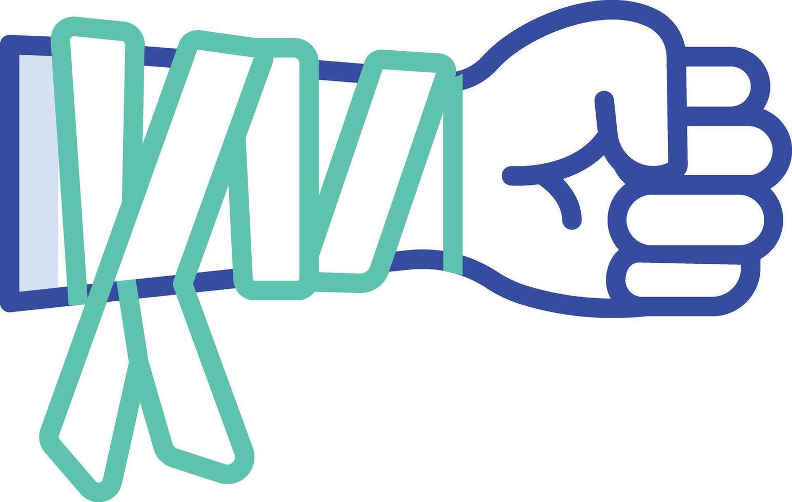 Muay Thai outline color illustration vector