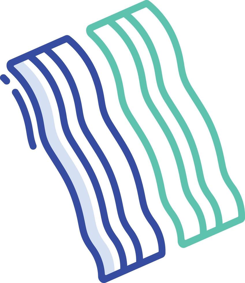 Bacon strips outline color illustration vector