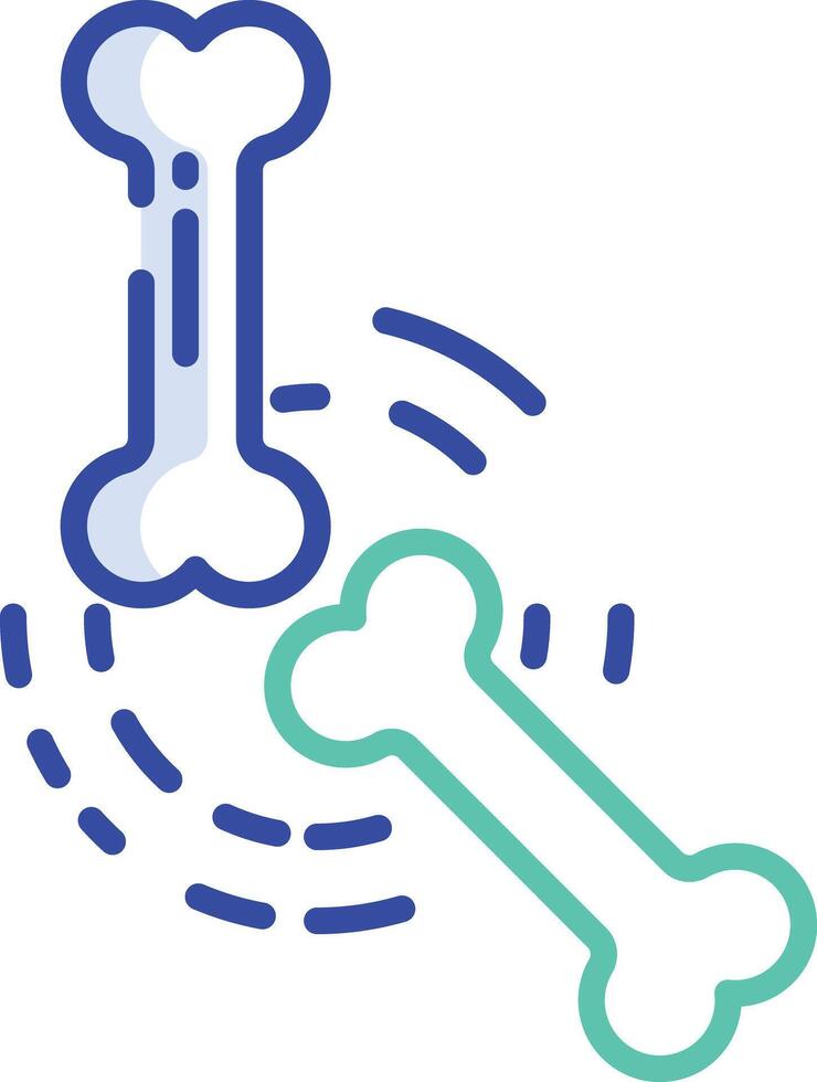 Bone outline color illustration vector