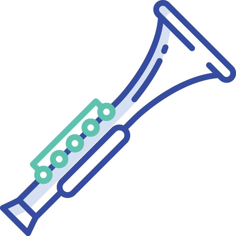 Clarinet outline color illustration vector