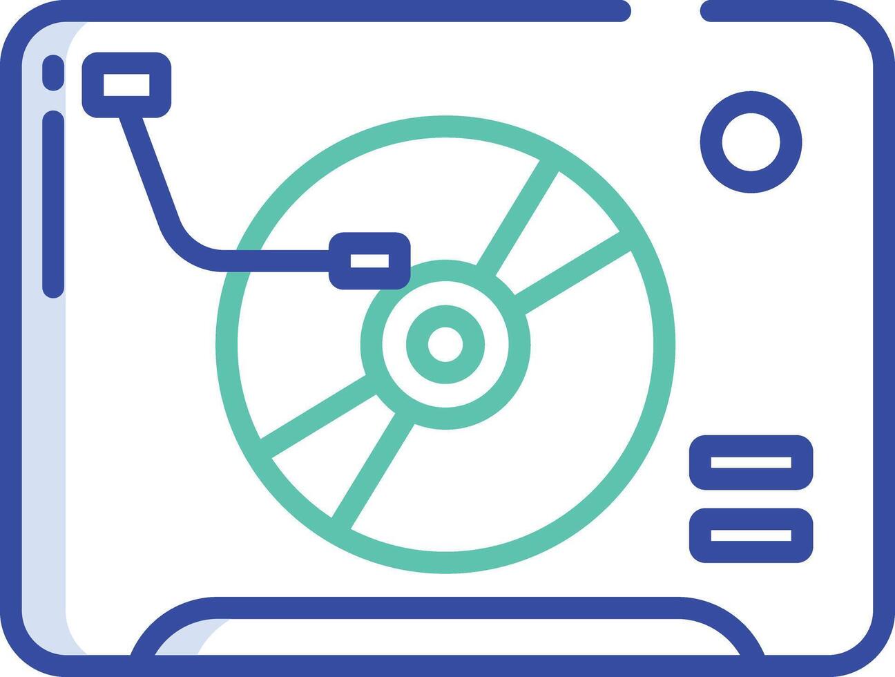 Vinyl Player outline color illustration vector