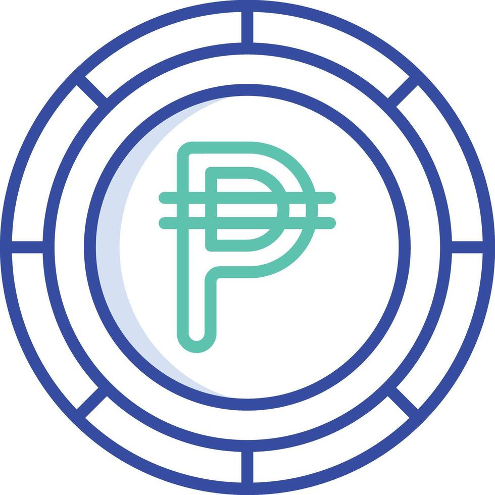 Peso outline color illustration vector