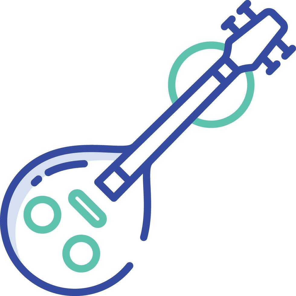 Veena outline color illustration vector