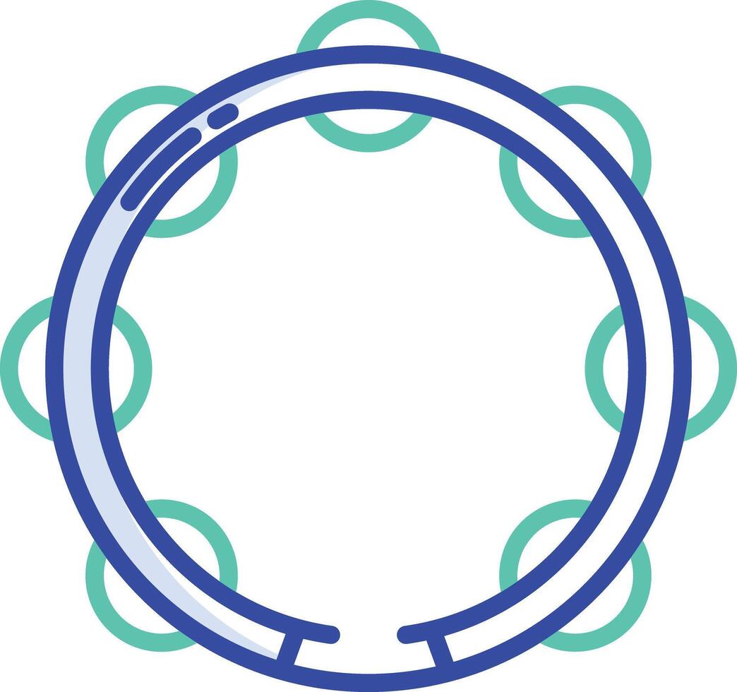 Tambourine outline color illustration vector