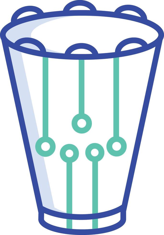 Snare Drum outline color illustration vector