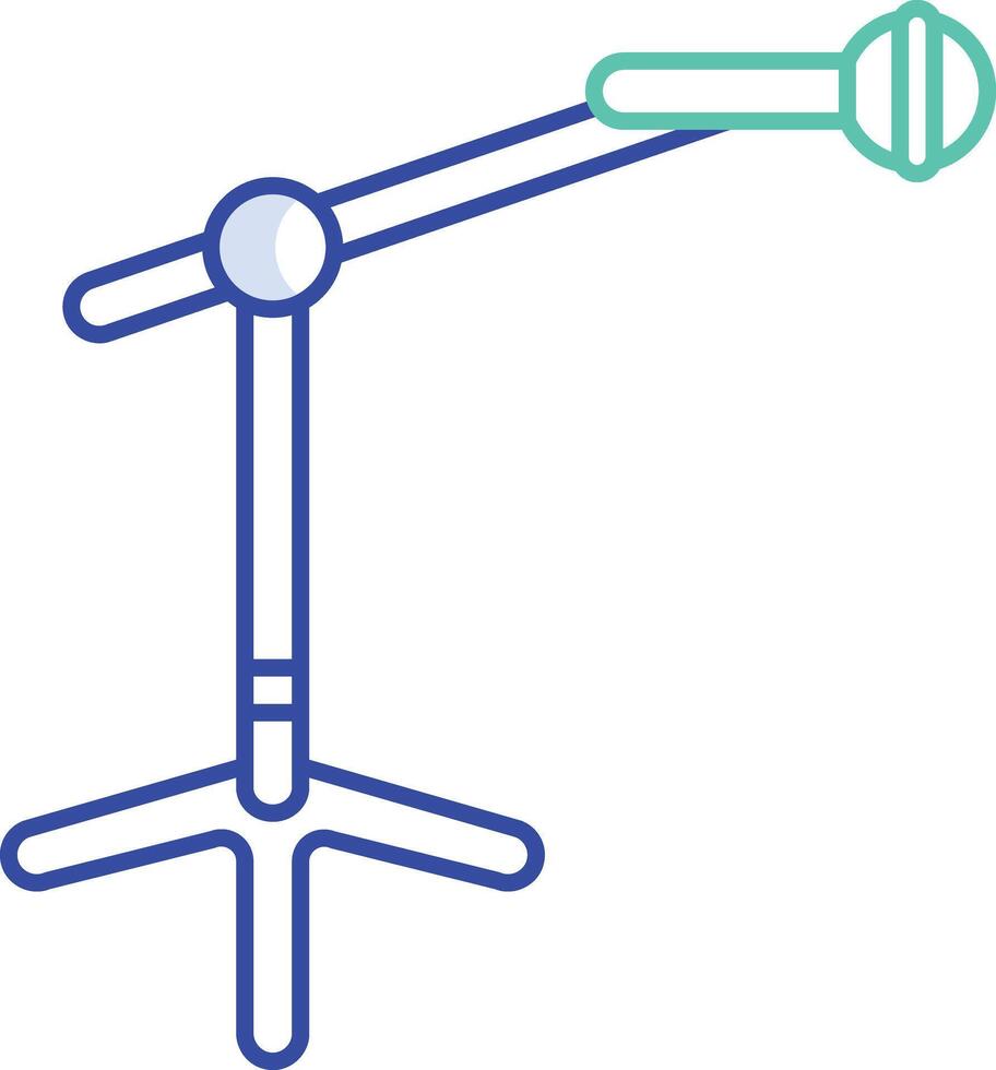 Mic Stand outline color illustration vector