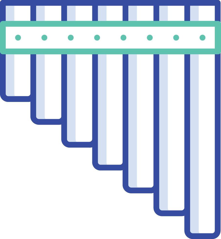 Pan Flute outline color illustration vector