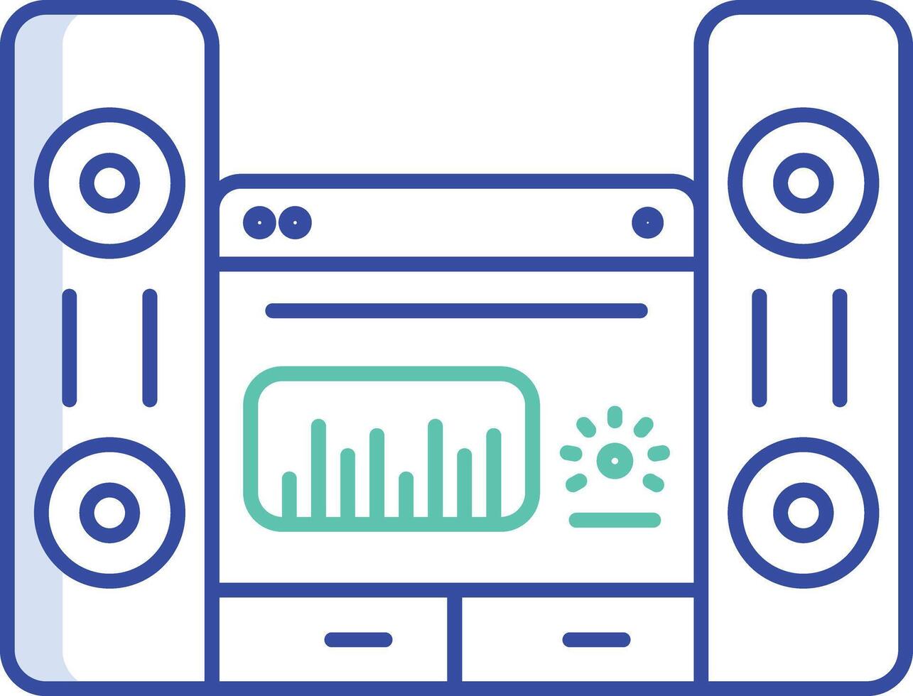 Stereo outline color illustration vector