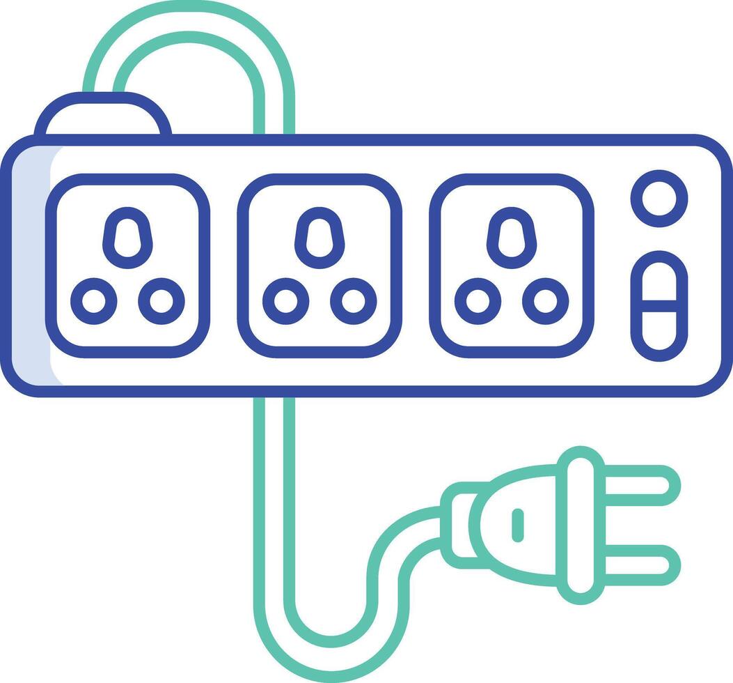 Power Cord outline color illustration vector