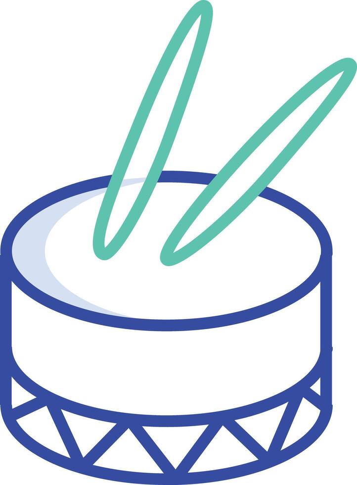 Drums outline color illustration vector