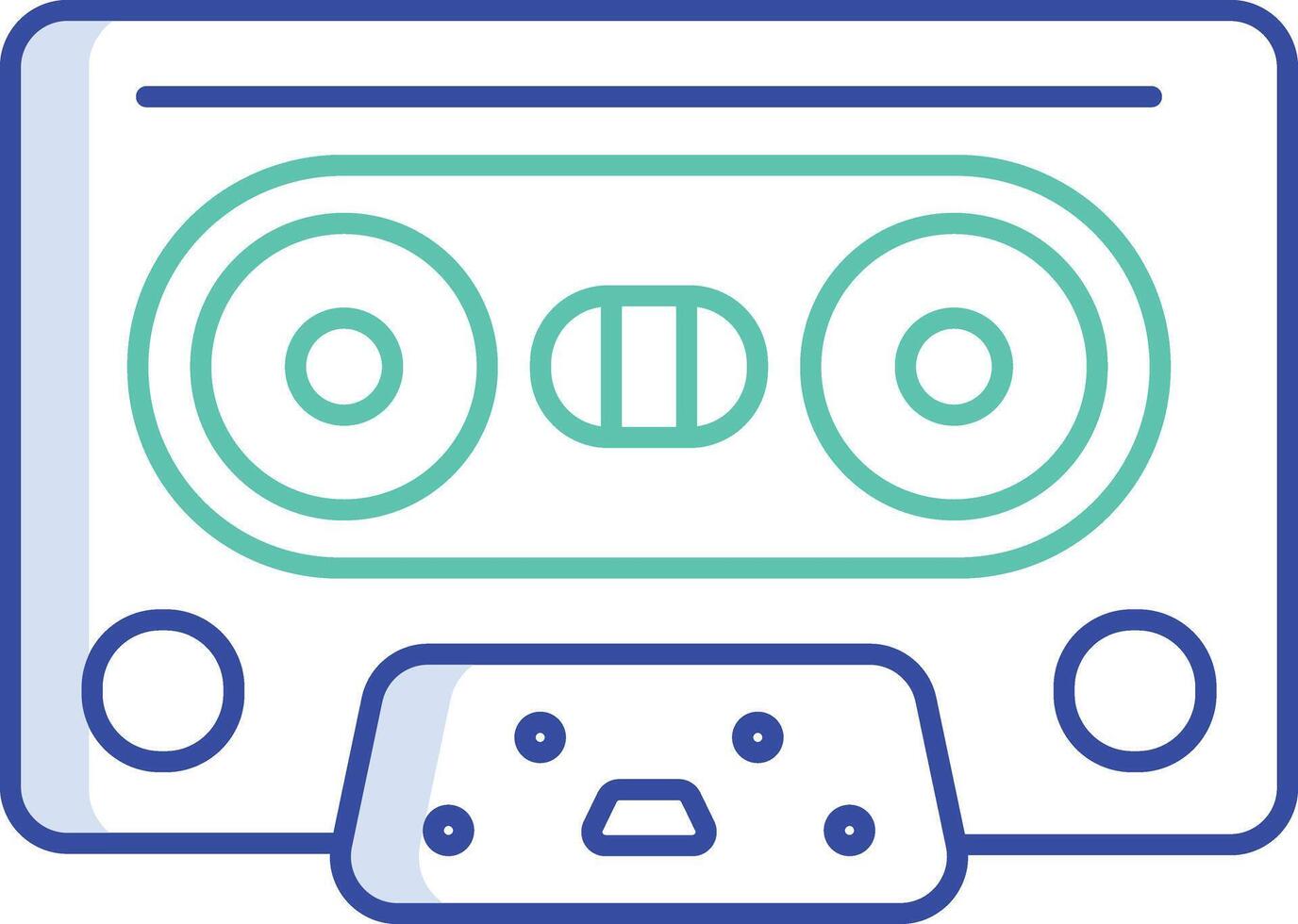 Cassette outline color illustration vector