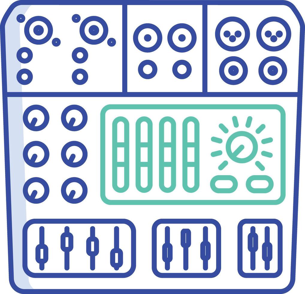 Audio Mixer outline color illustration vector