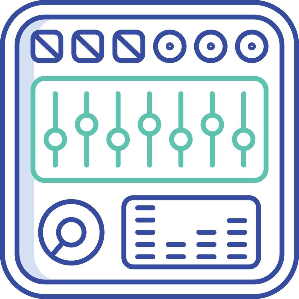 Audio Equalizer outline color illustration vector