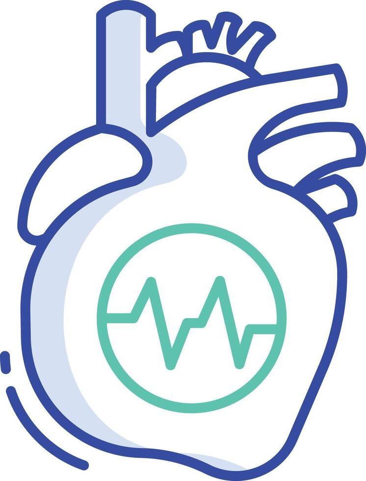 heart disease outline color illustration vector