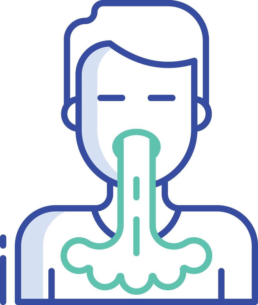 Vomiting outline color illustration vector