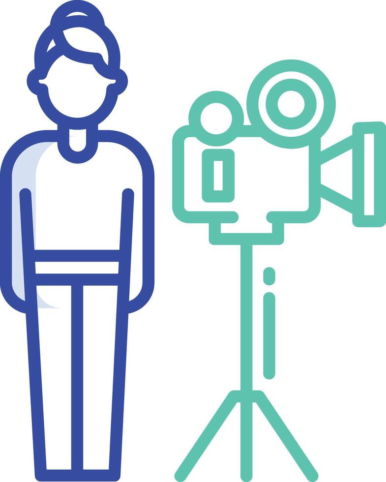 Cameraman outline color illustration vector