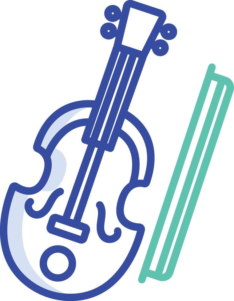 Fiddle outline color illustration vector
