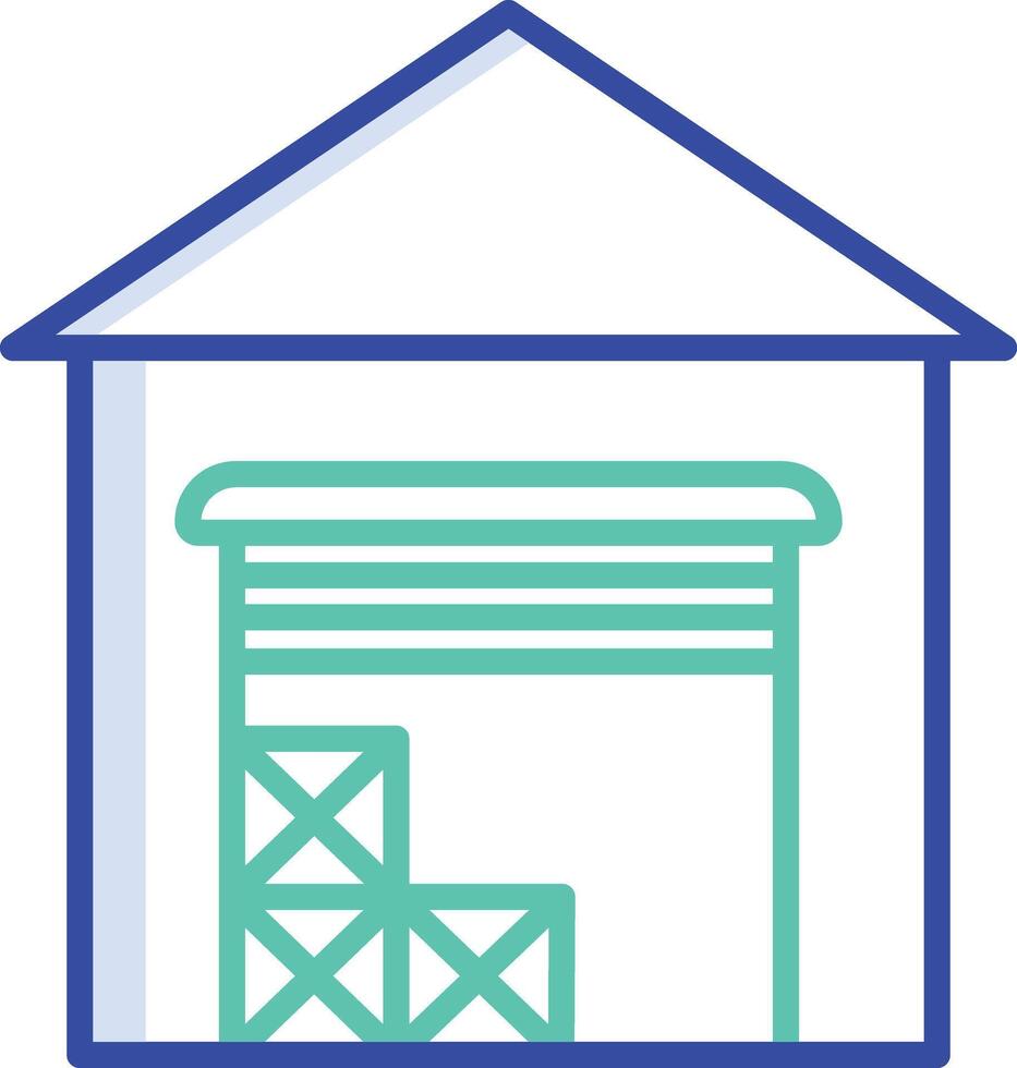 Warehouse outline color illustration vector
